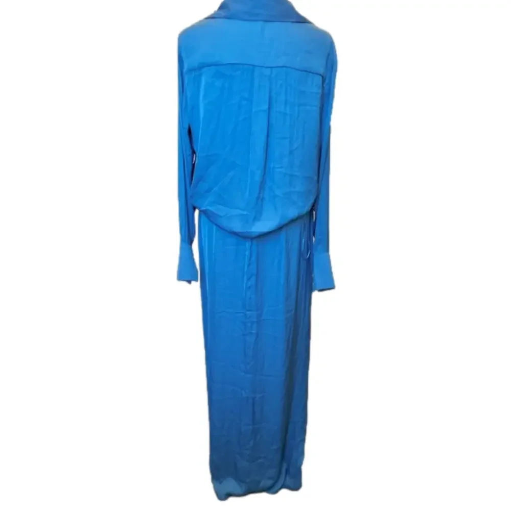 Free People Aida Blue Size 0 Maxi Dress Long Sleeve NEW NWOT